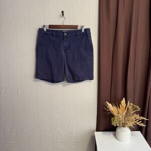Gap Khakis Size 6 Boyfriend Chino Shorts Blue Casual Pockets